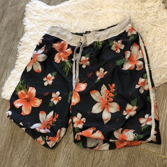 Swimtrunks Boardshorts OP SZ 2XL 18 New NWT Floral Lined